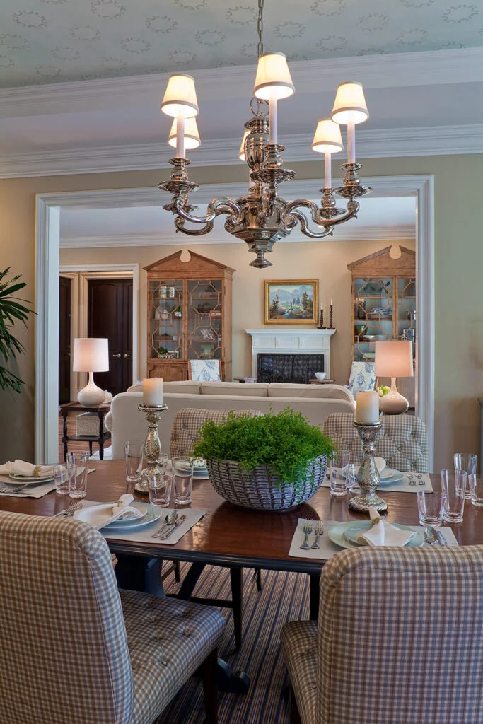 Wallpaper on the ceiling introduces pattern to a ceiling in a very cost effective way.